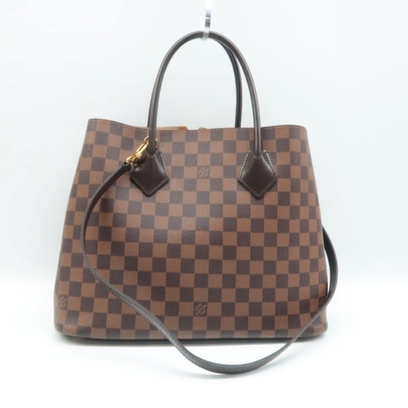 100% Authentic Louis Vuitton Kensington Brown Damier Ebene Canvas Satchel Bag - Picture 2 of 12